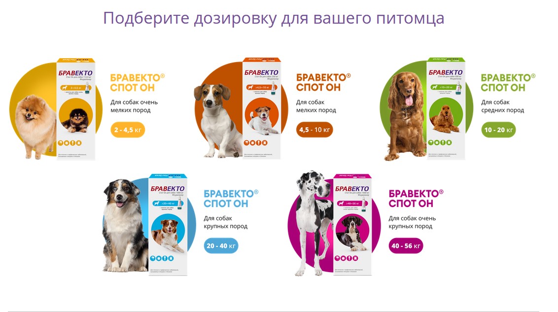 Таблетки бравекто подбор дозировки